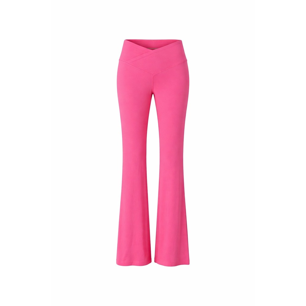 Pink Leggings Womens Medium Pink High Waist Full Length V Crossover Flare NEW